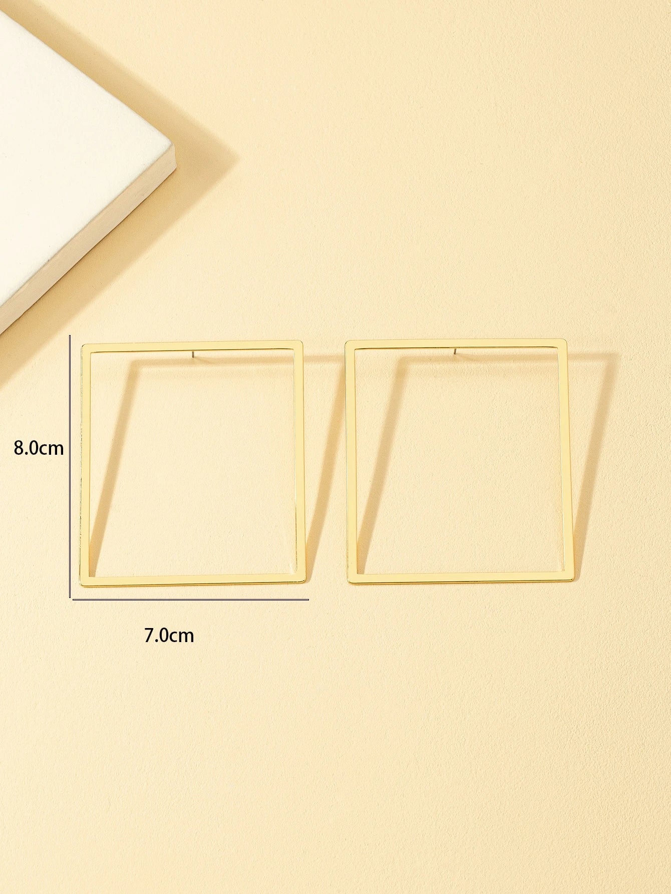 Golden Frame Square Hoop Earrings