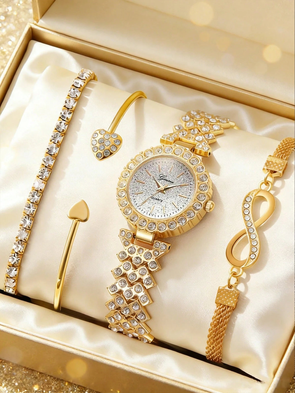 Crystal Watch & Bracelet Set