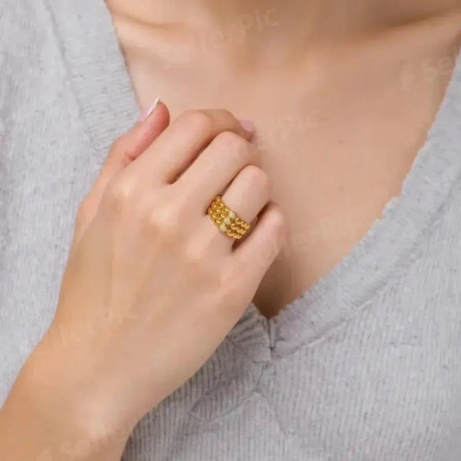 Golden Gleam Stainless Ring