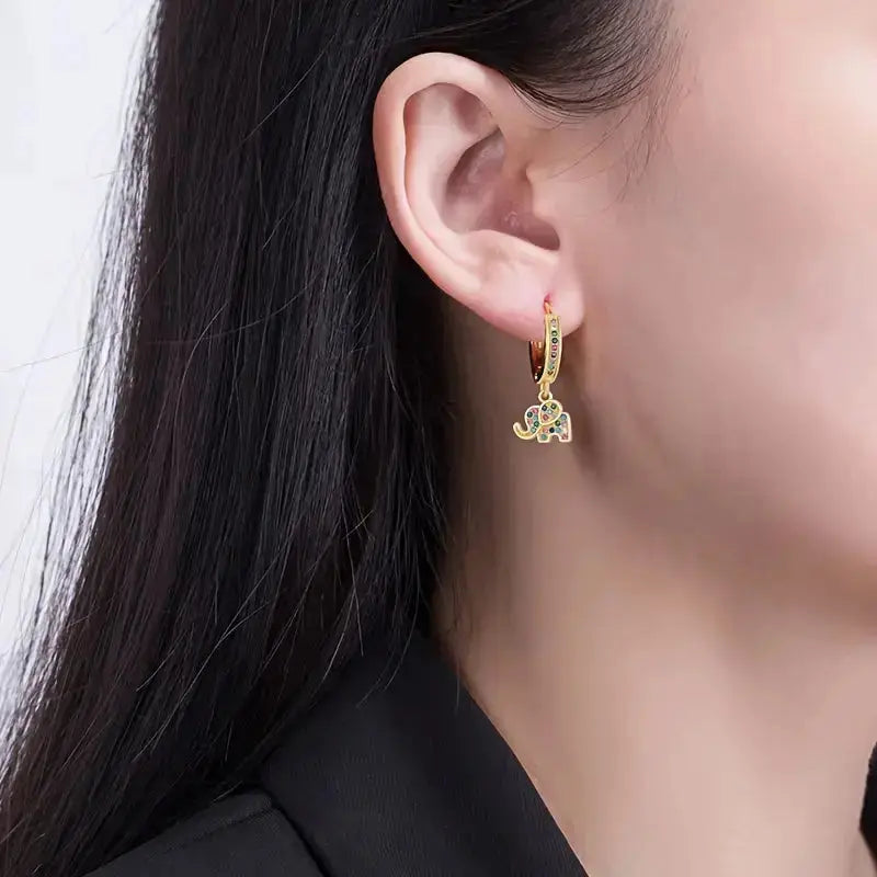 Retro Elephant Earrings