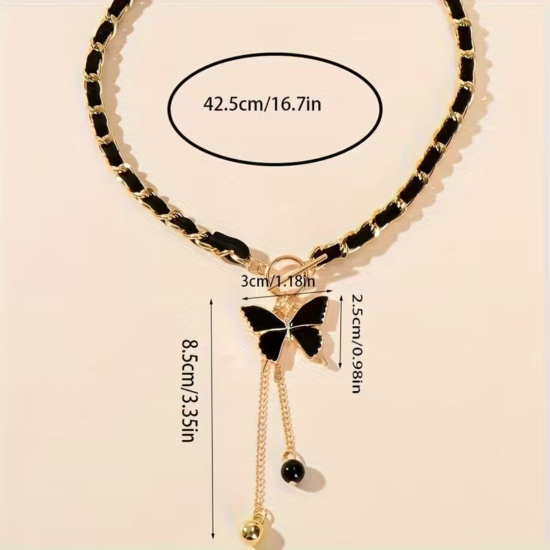 Black Butterfly Necklace
