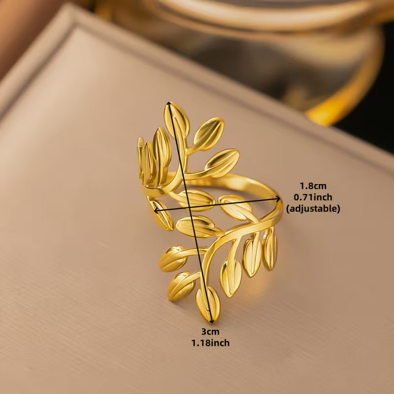 Leaf shaped Open Ring