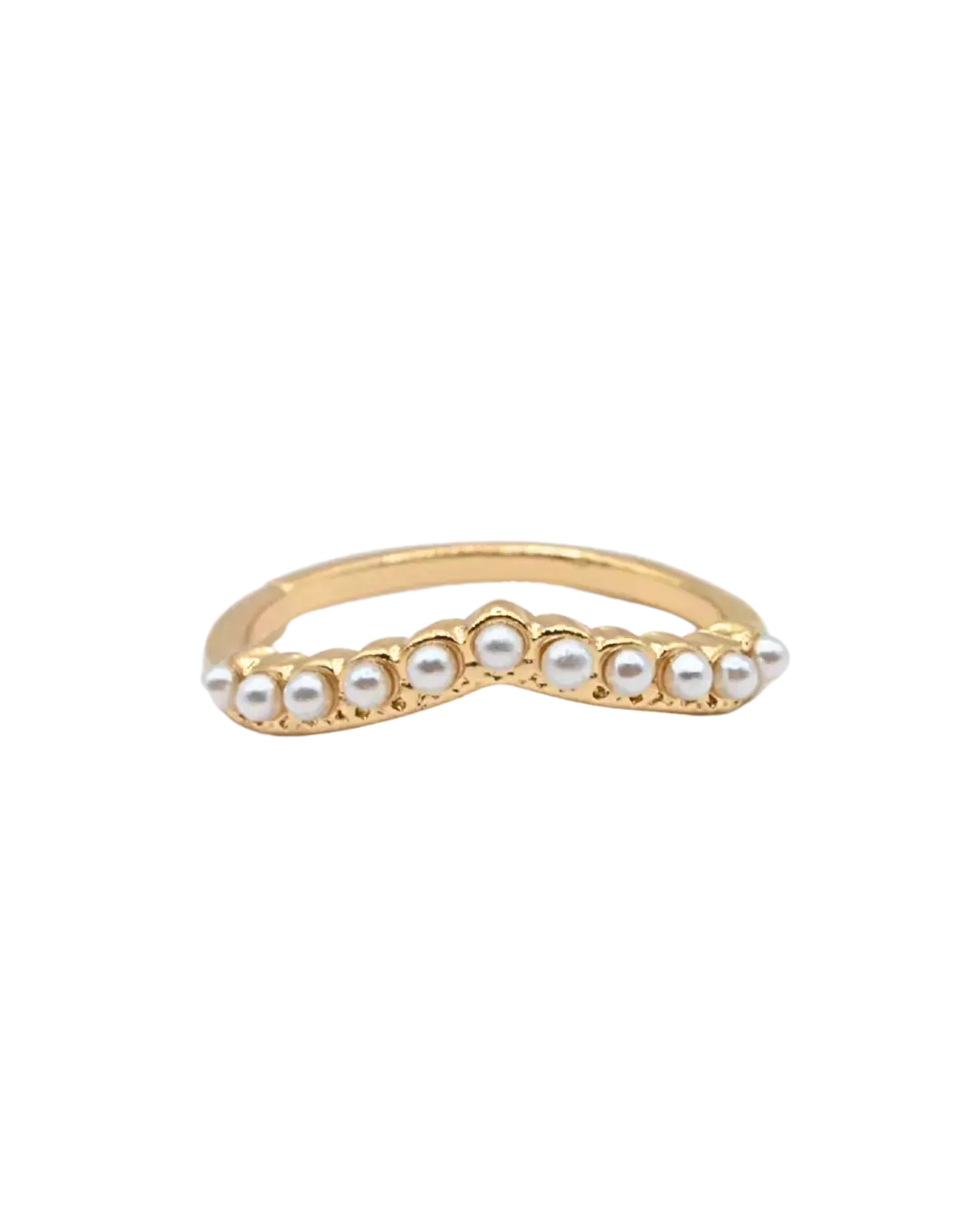 Natural Pearl Curved Wedding Ring