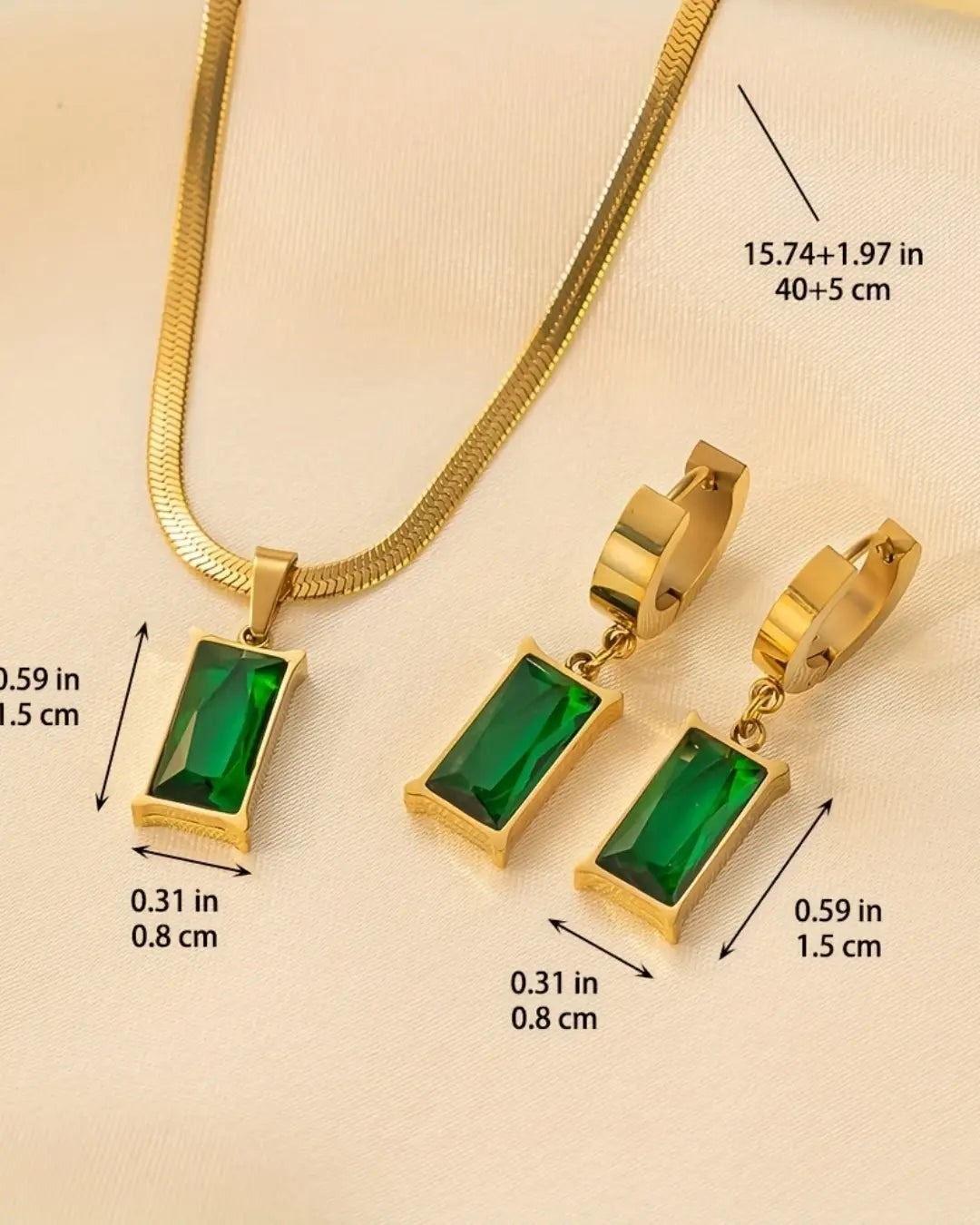 Zirconia Necklace & Earrings Set