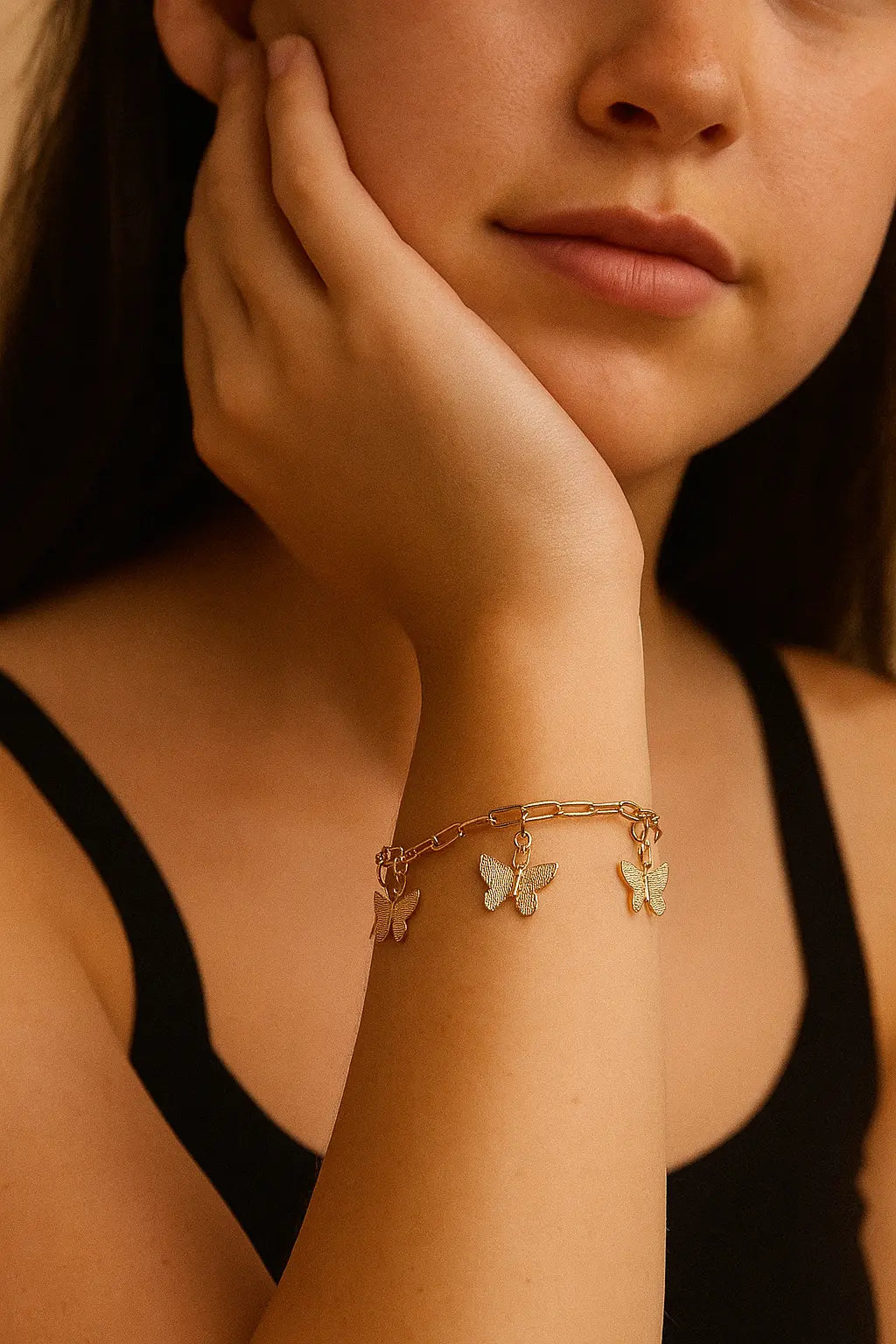 Figaro Chain Butterfly Bracelet