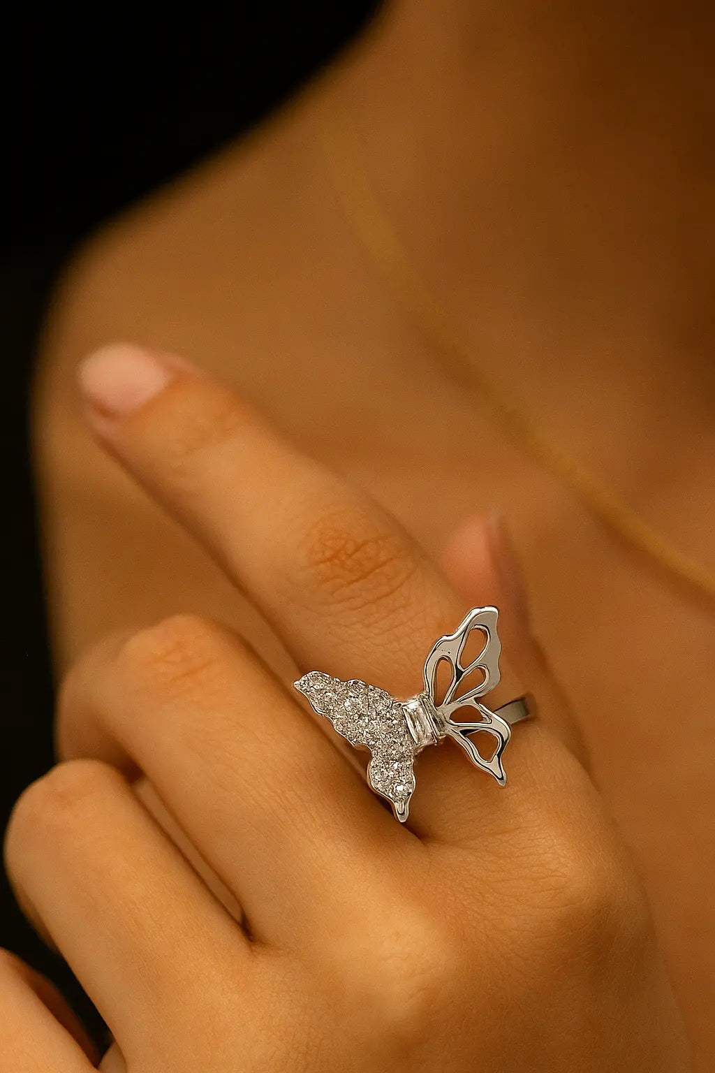 Butterfly Zircon Ring