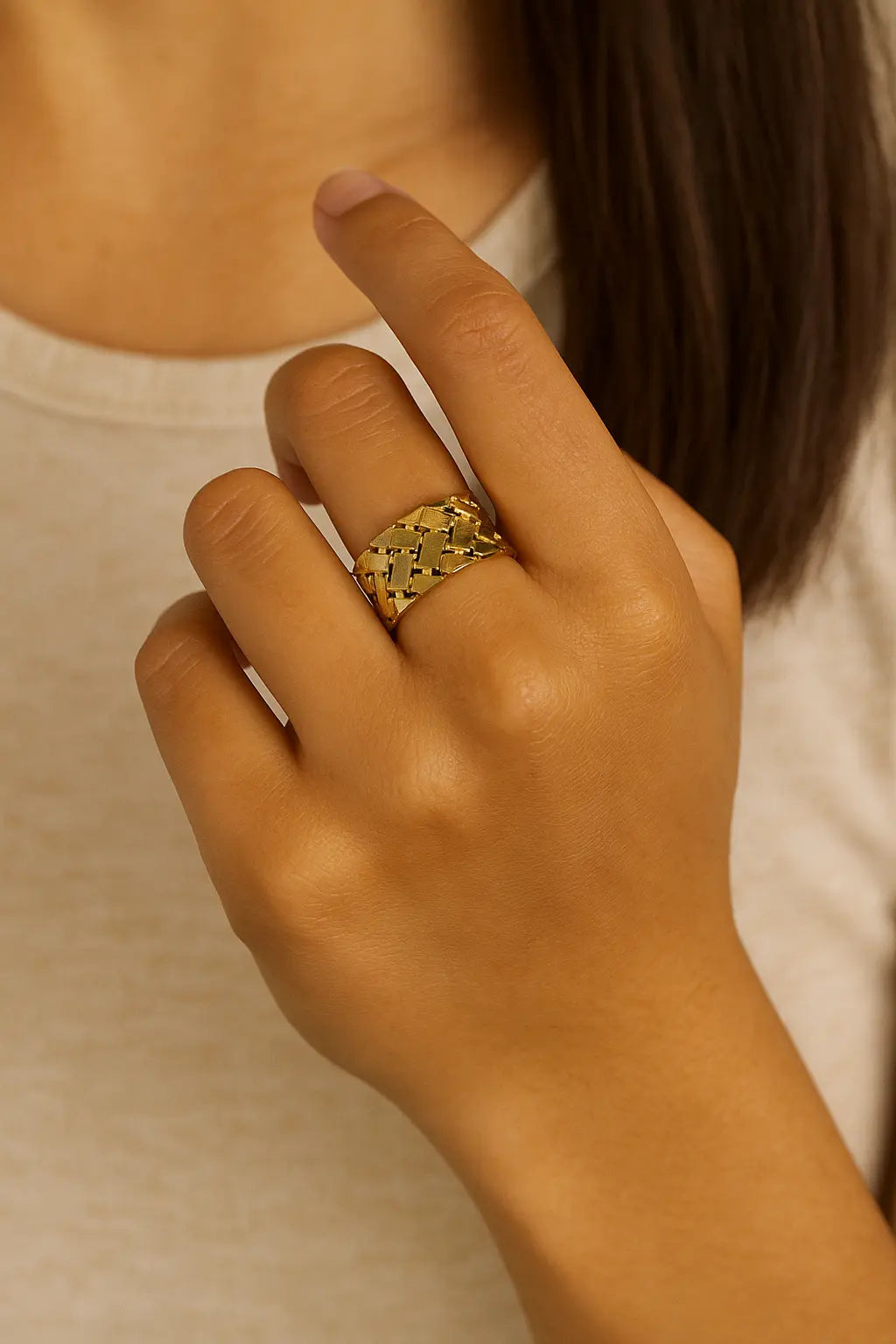 Textured Gold Ring