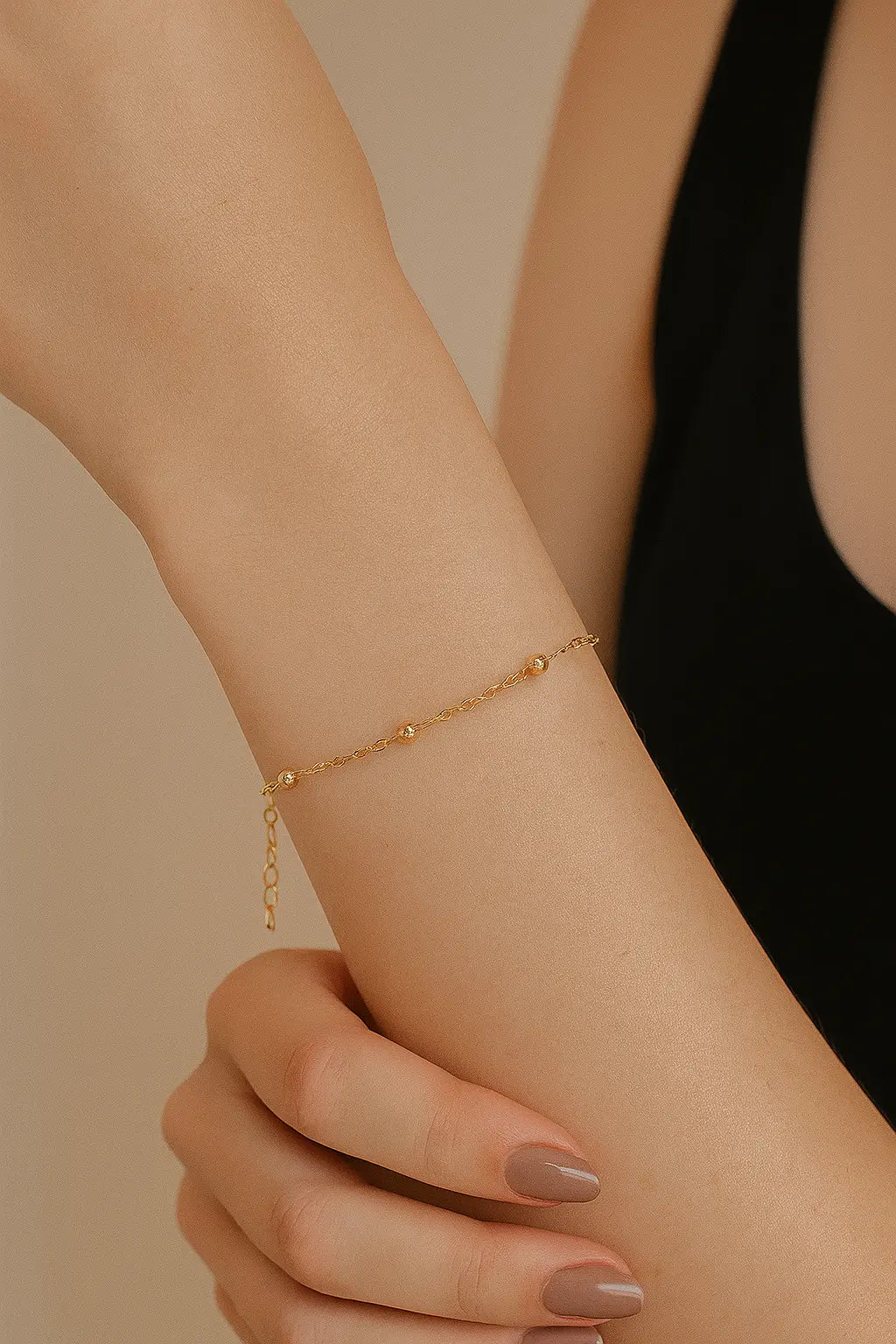 Gold Color beaded chain Bracelet