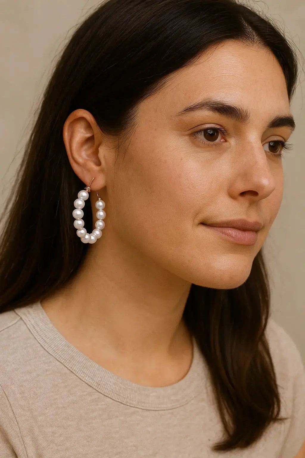 Hoop Pearlish Earrings