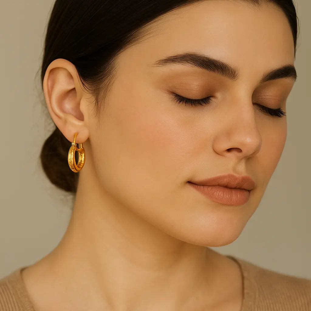Vintage-Inspired Gold Hoop Earrings