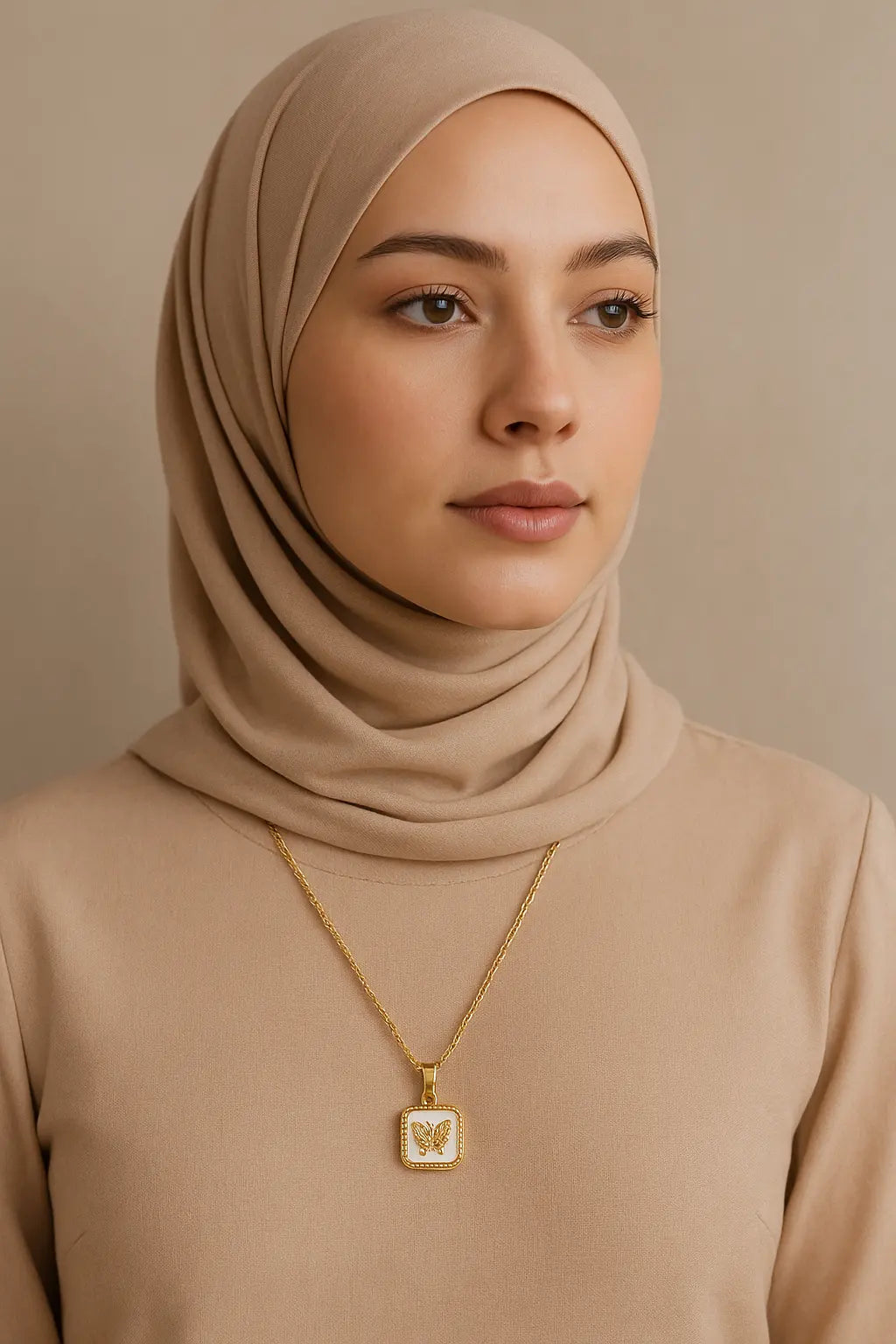 Golden Butterfly Pendant Necklace