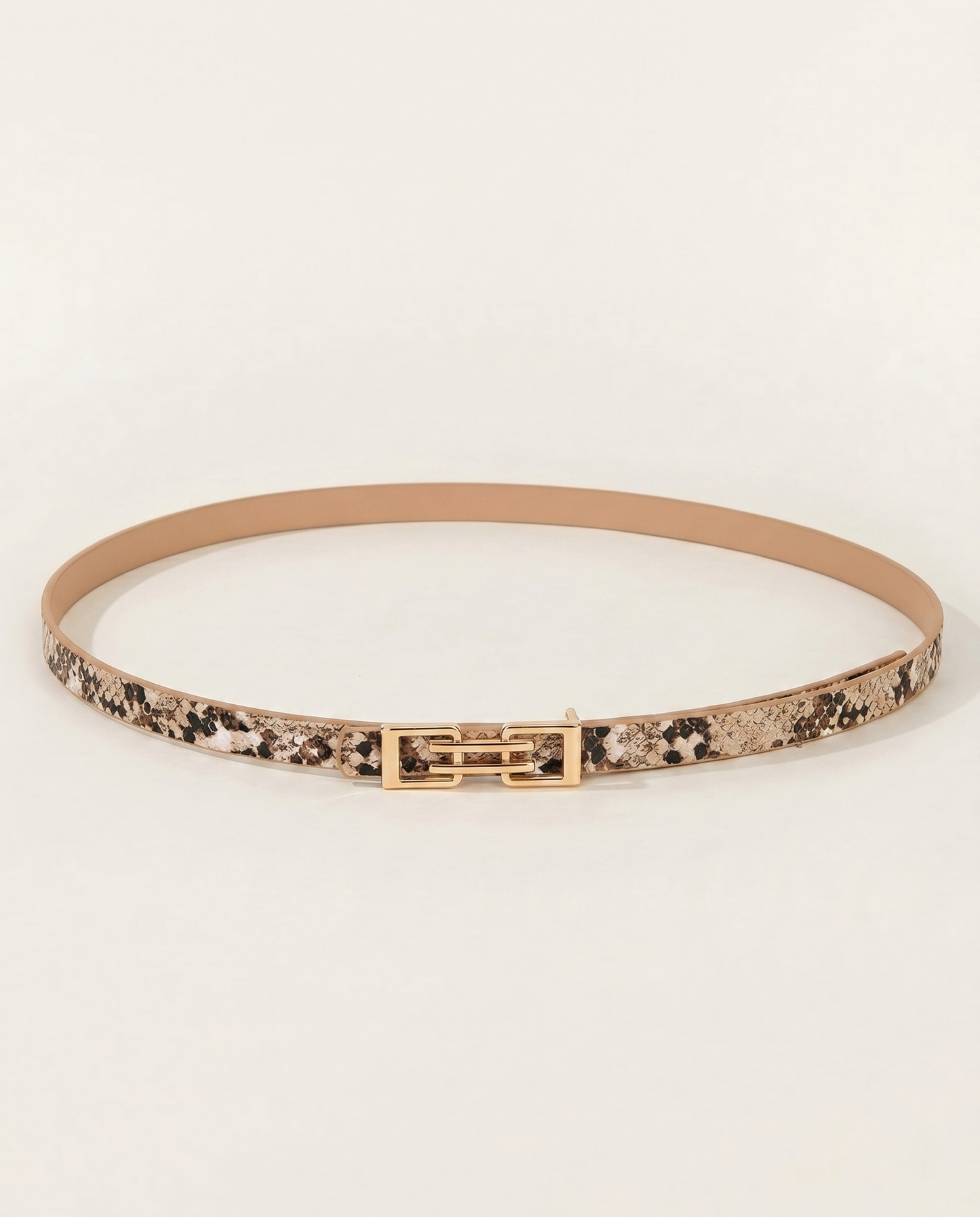 Beige Python Pattern Belt