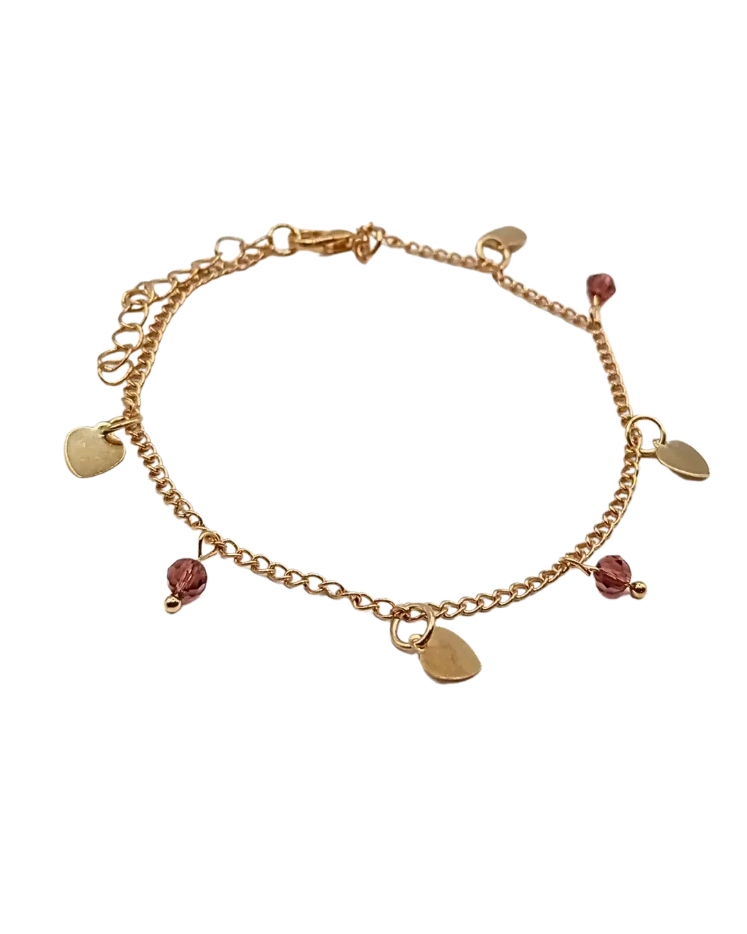 Heart and Bead Charm Bracelet