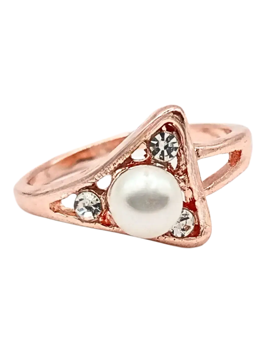 Geometric Pearl and Crystal Ring