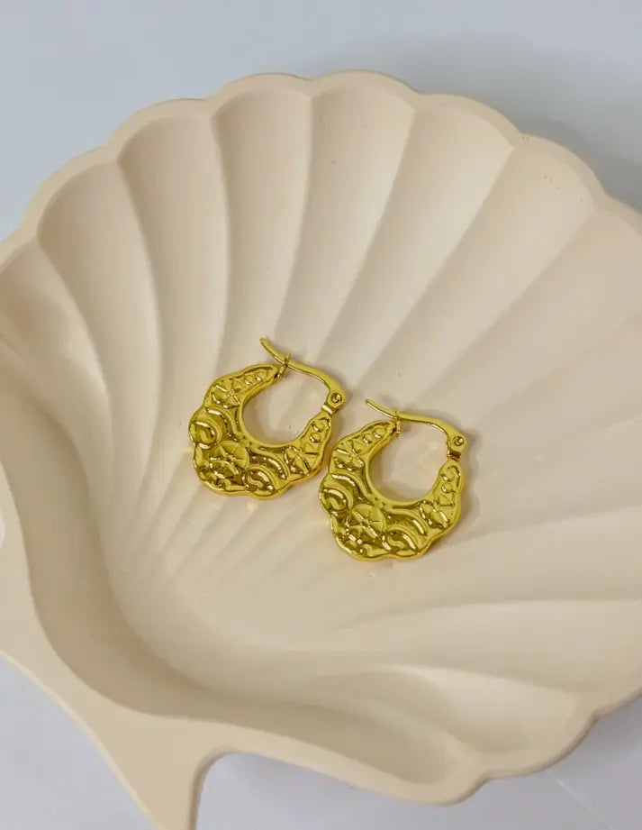 Embossed Hoop Earrings