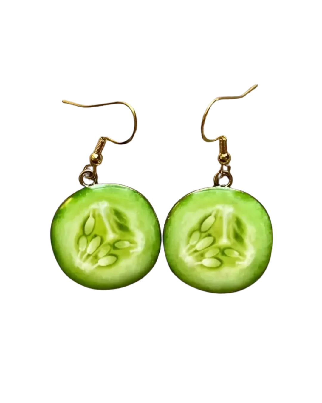 Sliced Cucumber Earrings