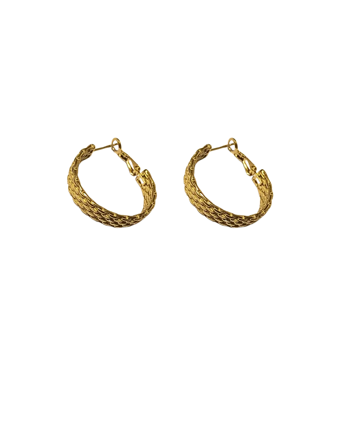 Golden Braided Stainless Steel Hoops