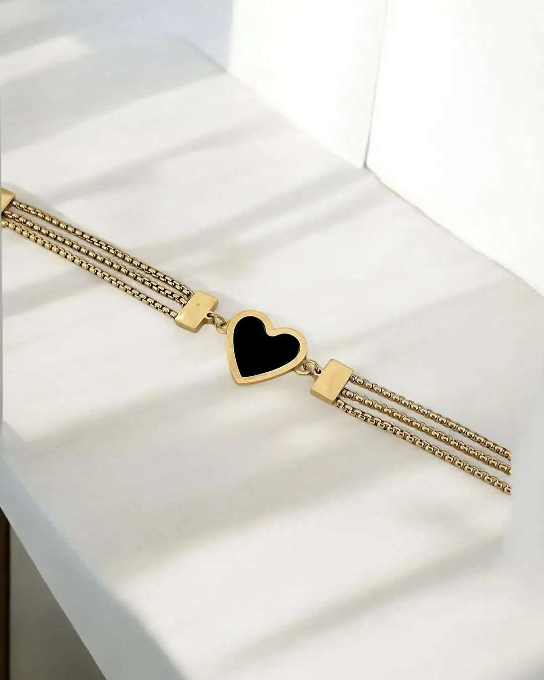 Gold-Plated Heart Shape Link Bracelet