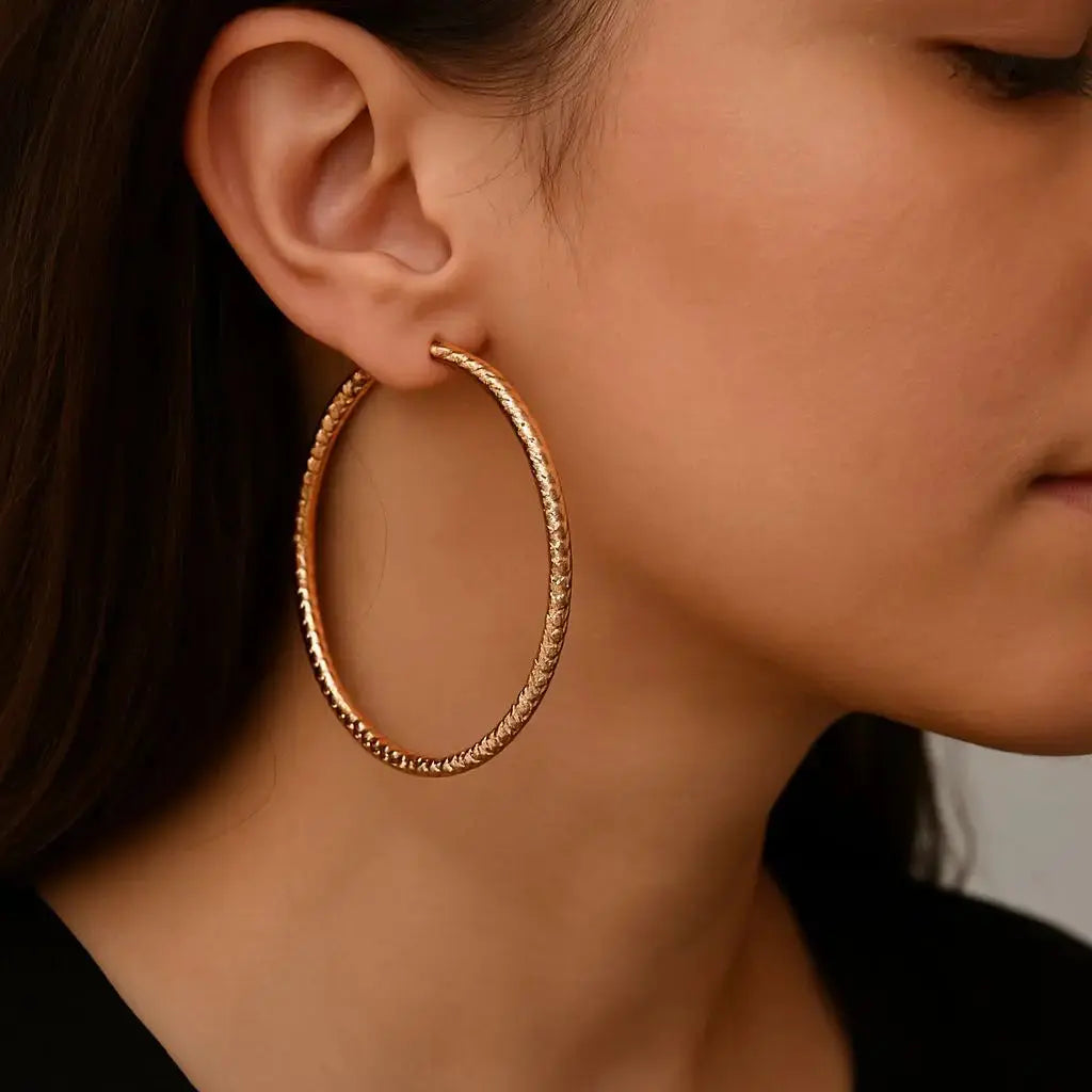 Textured Golden Hoop