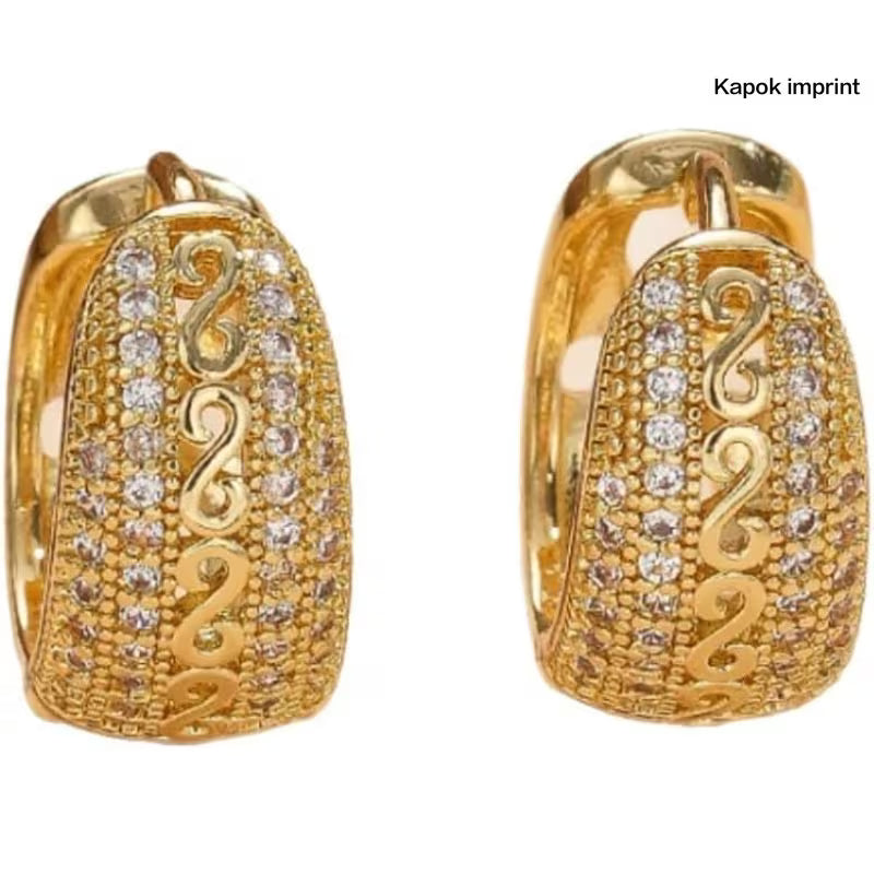 Golden Zirconia Hoop Earrings