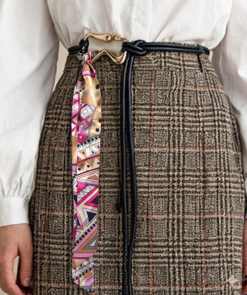 Leather Belt Decor Dress