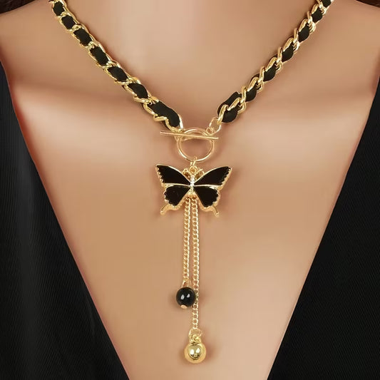 Black Butterfly Necklace