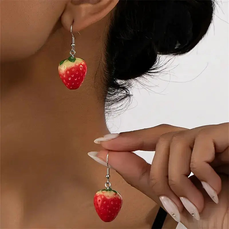 Cute Strawberry Dangle Earrings