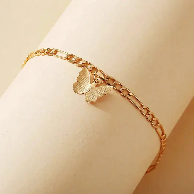 Butterfly Pendant Chain Bracelet