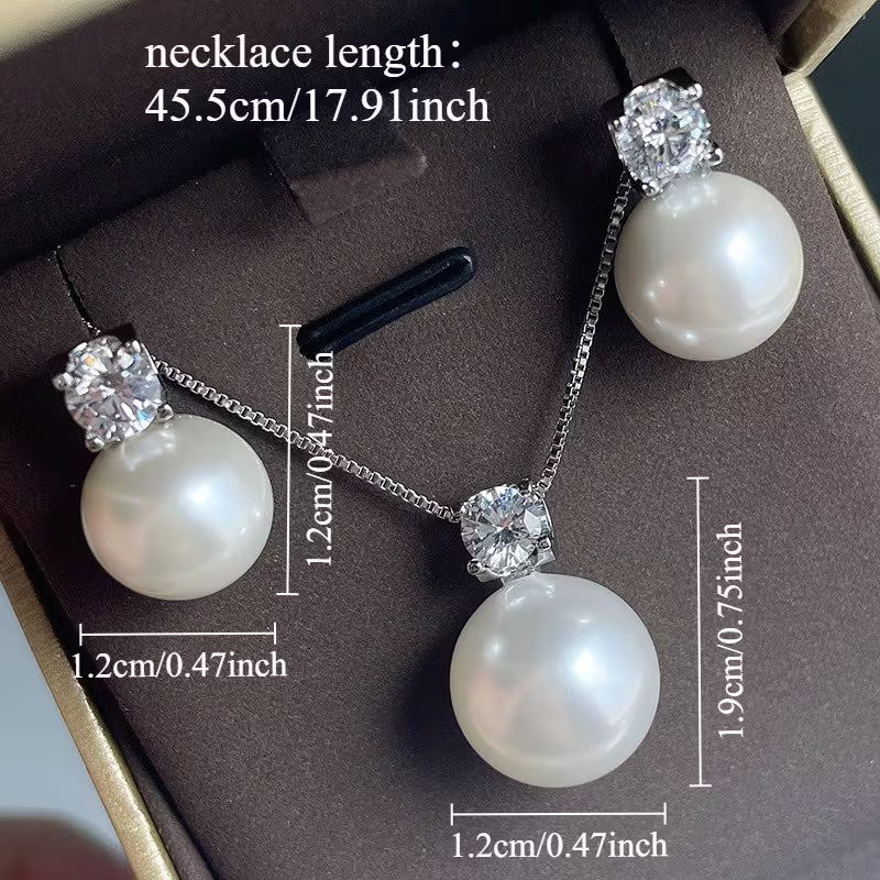 Pearl & Crystal Pendant Set