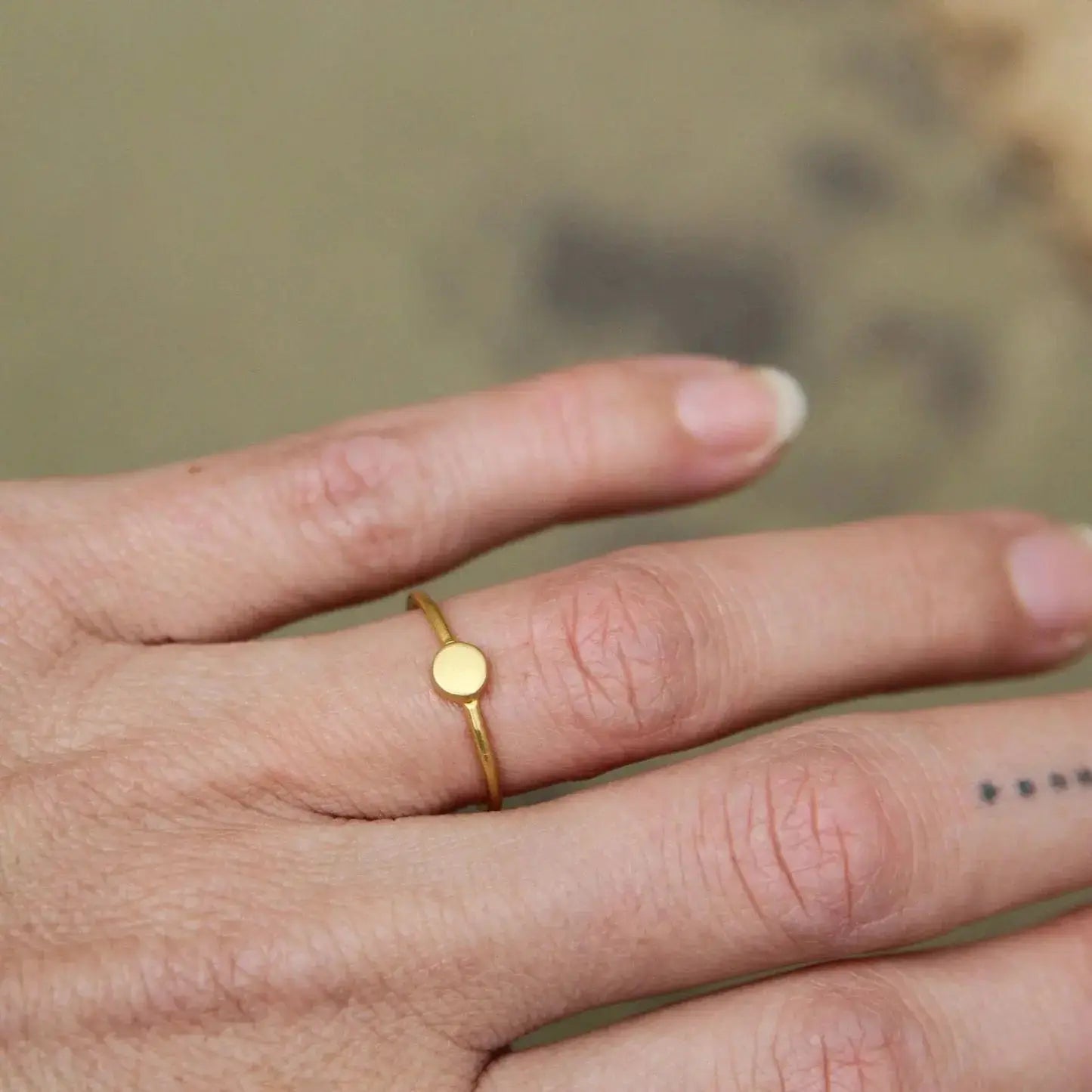 Disc Coin Gold Filled Ring