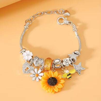 Adjustable Sunflowers Bracelet