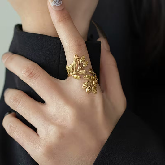 Leaf shaped Open Ring