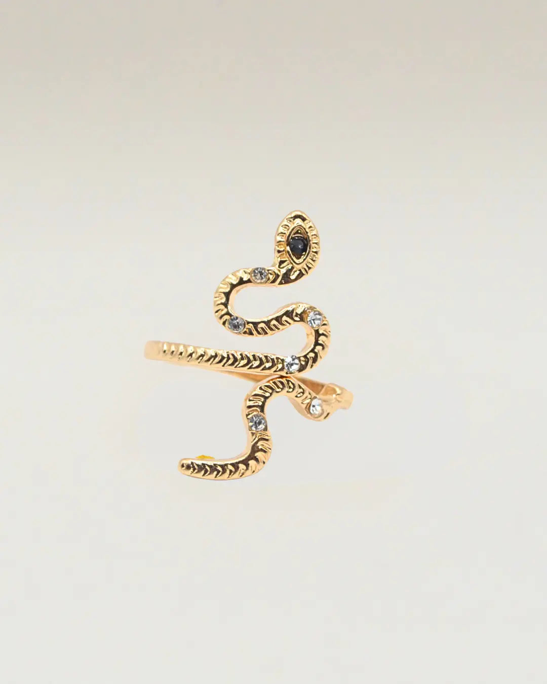 Stylish Snake Ring with Zircon