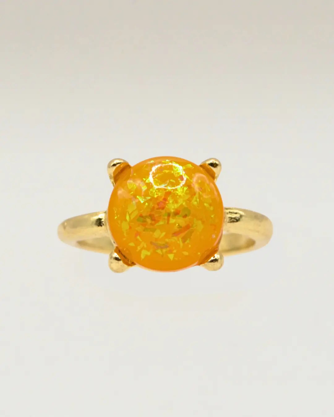 Amber Natural Stone Rings