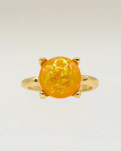 Amber Natural Stone Rings