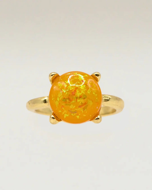 Amber Natural Stone Rings