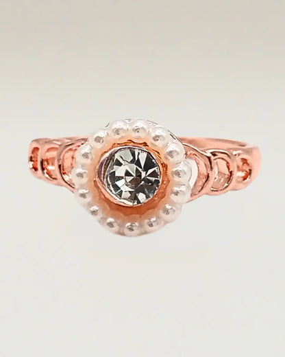 Pearl Accented Solitaire Ring