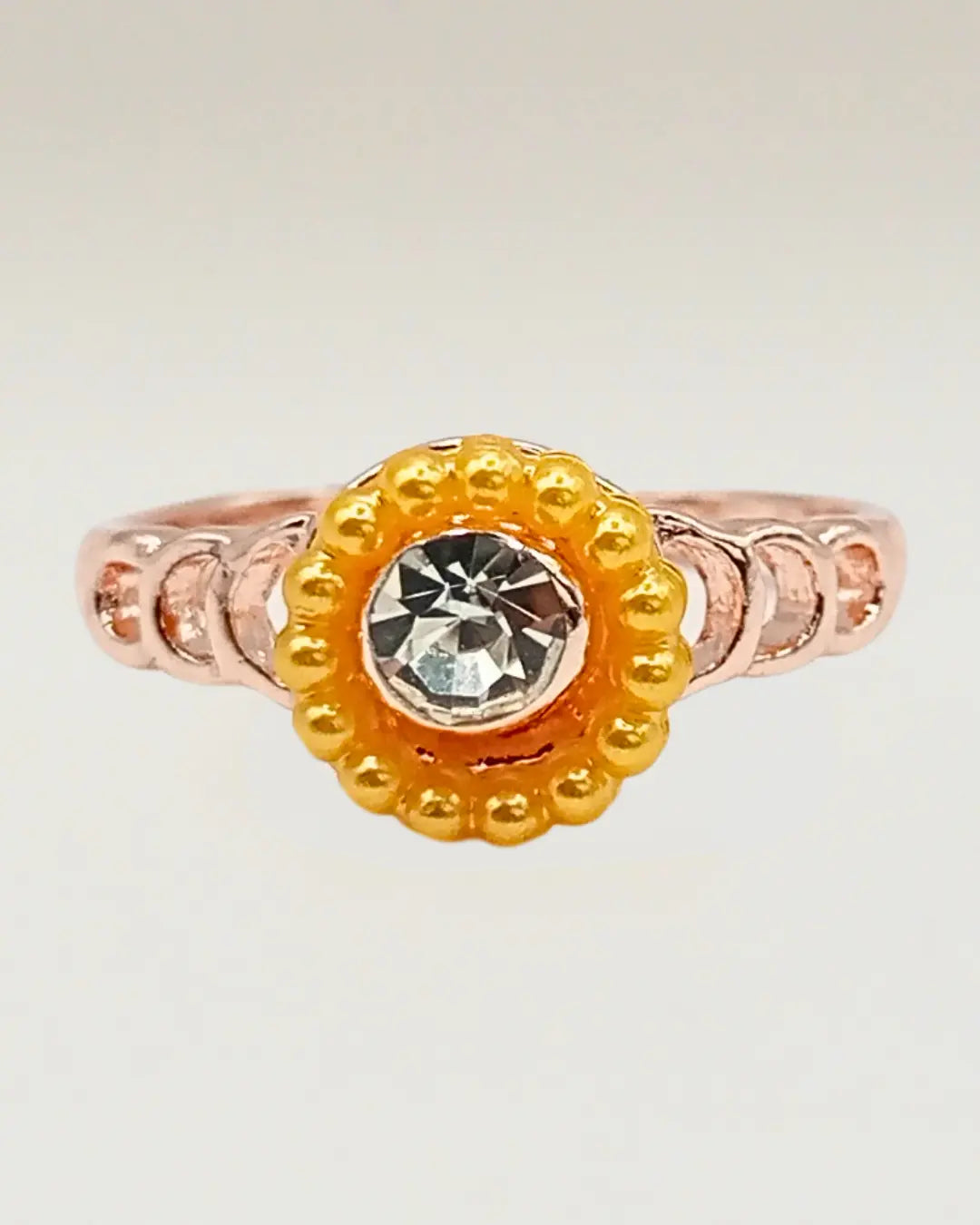 Pearl Accented Solitaire Ring