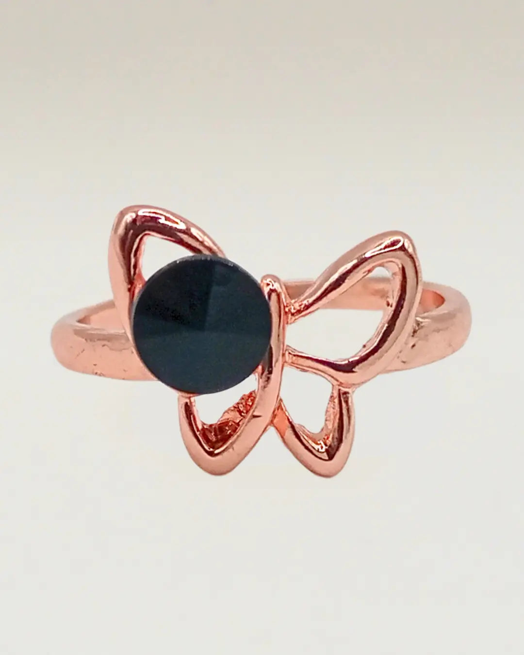 Butterfly Motif Ring with Center Stone