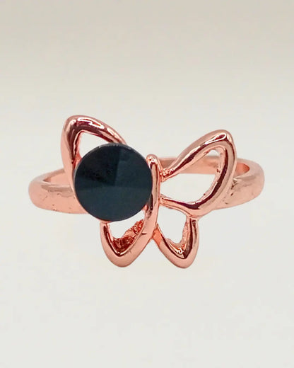 Butterfly Motif Ring with Center Stone
