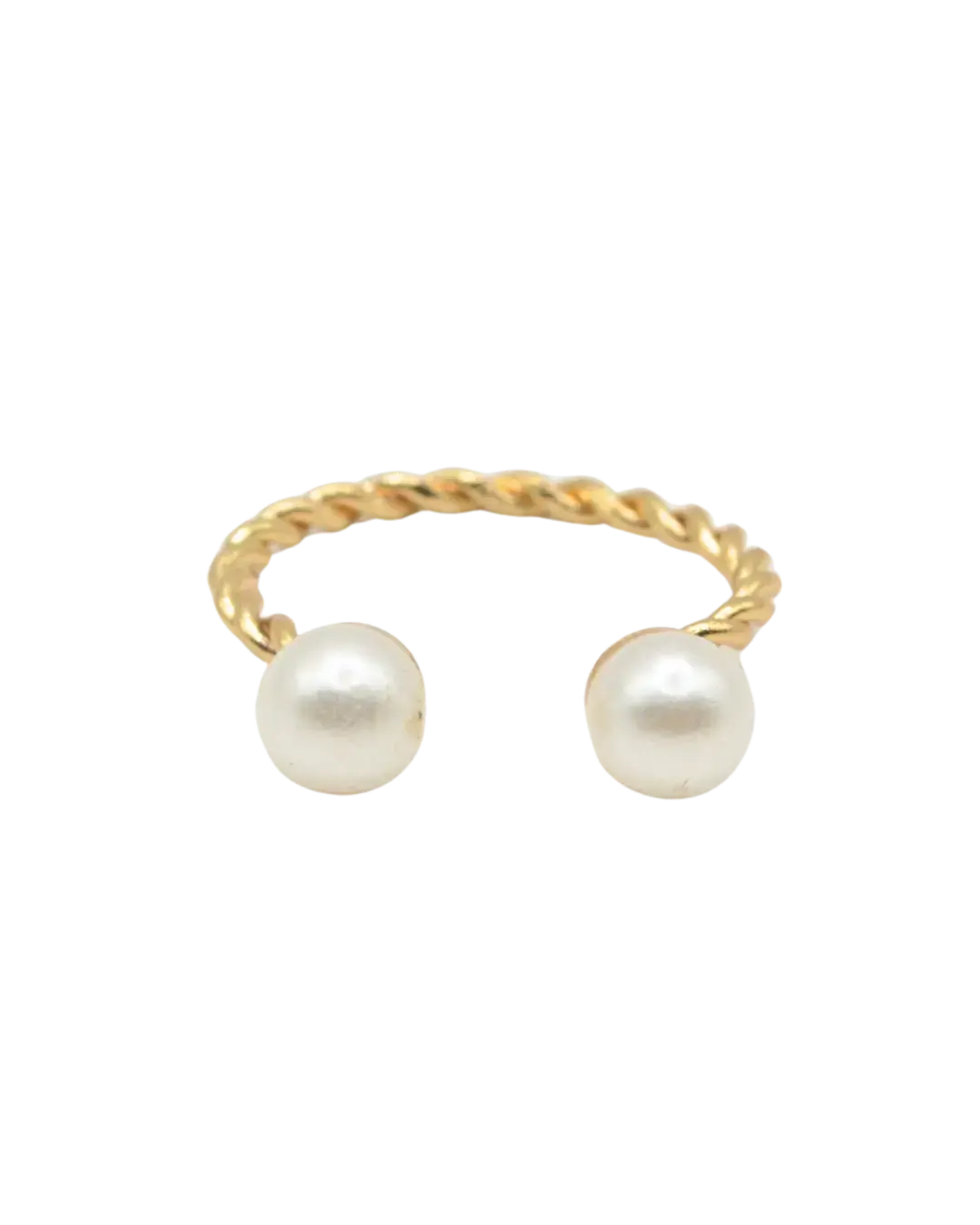 Double Pearl Open Ring