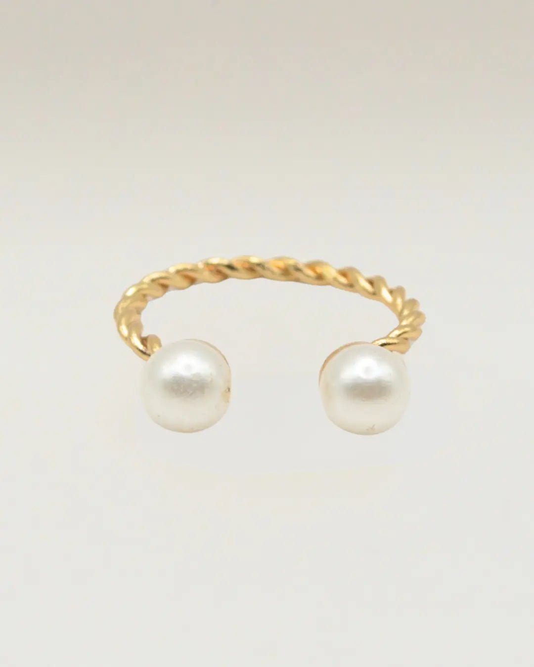 Double Pearl Open Ring