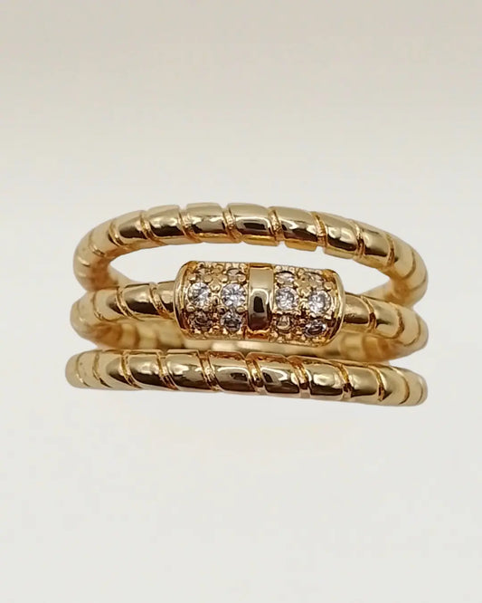 Golden Helix Sparkle Ring