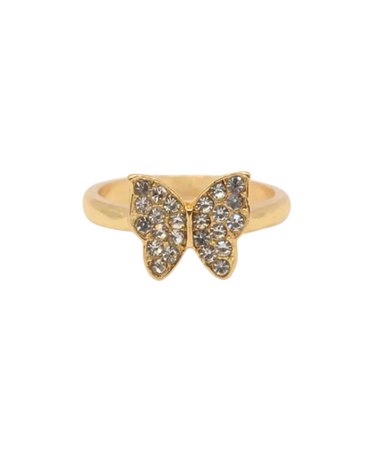 Crystal Butterfly Adjustable Ring