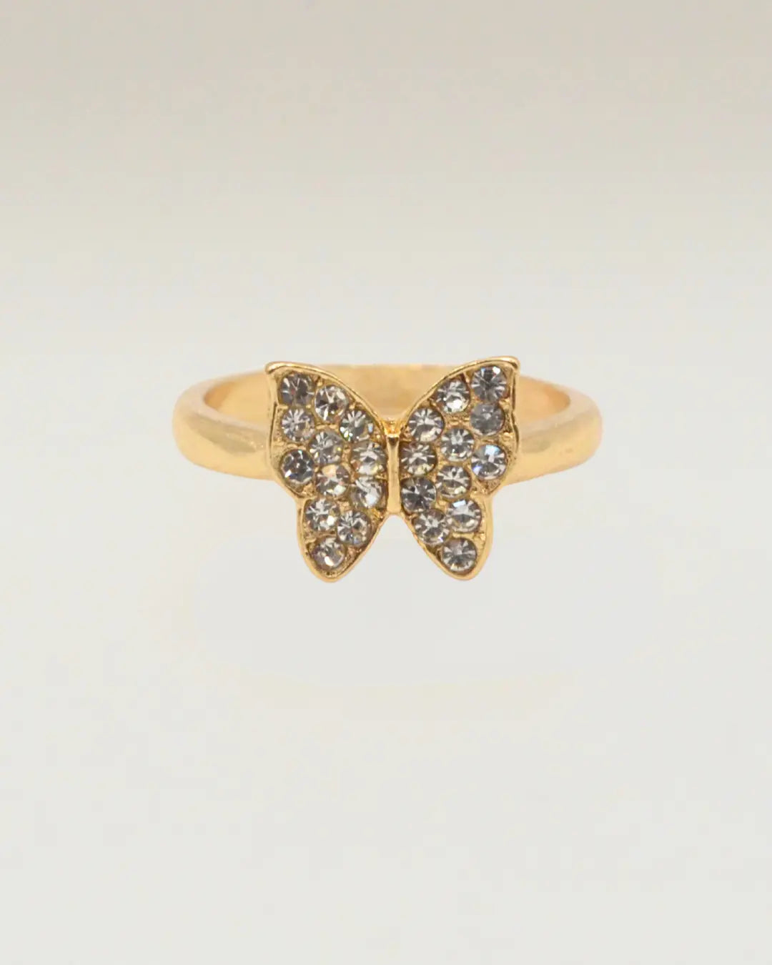 Crystal Butterfly Adjustable Ring