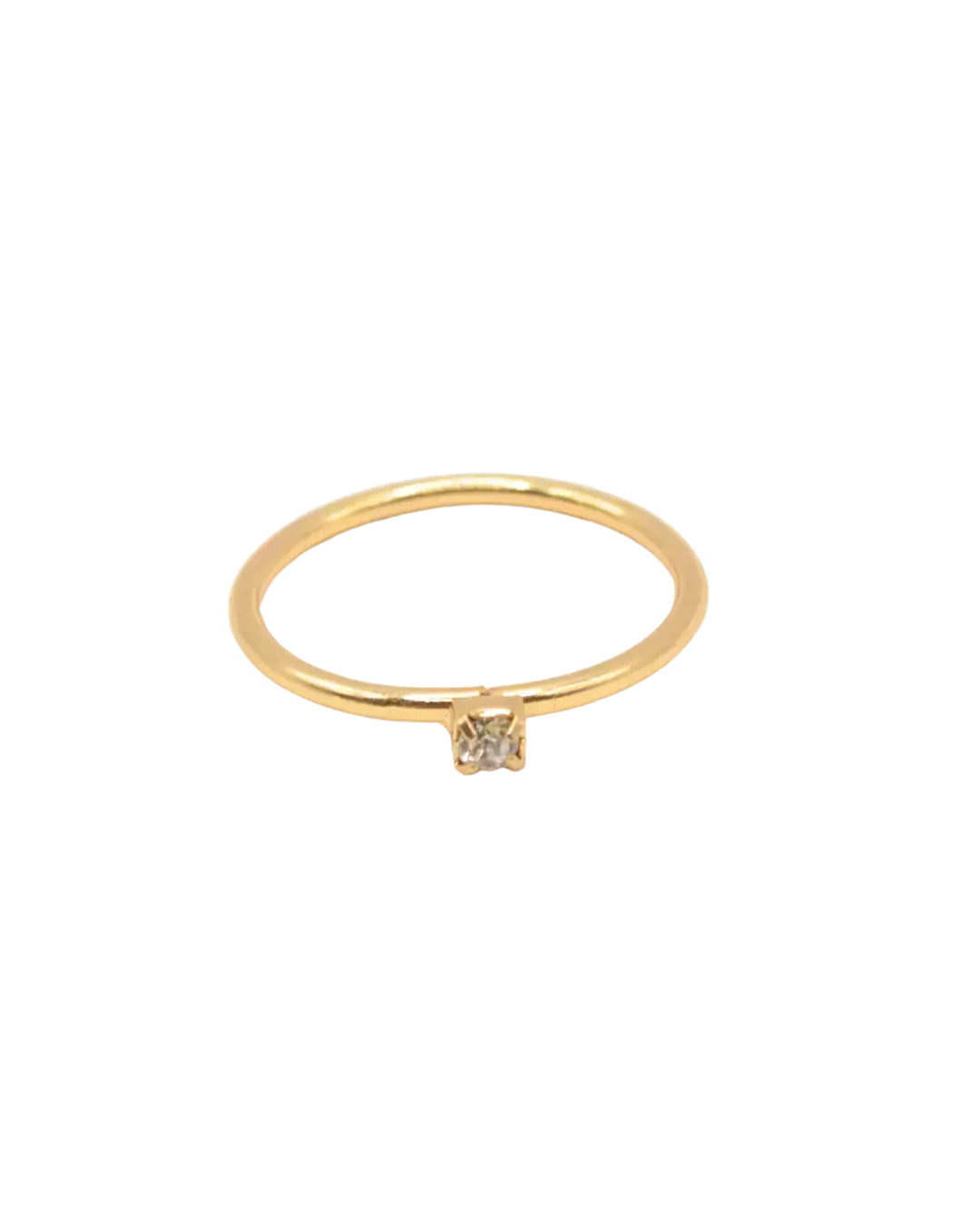 Geometric Square Crystal Zircon Rin