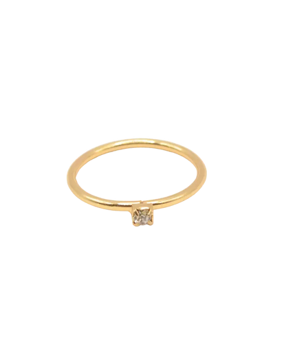 Geometric Square Crystal Zircon Rin