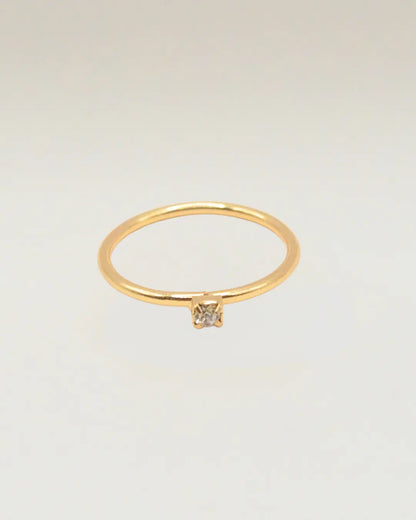 Geometric Square Crystal Zircon Rin