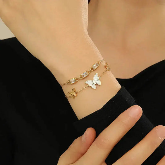 Zircon Butterfly  Bracelet