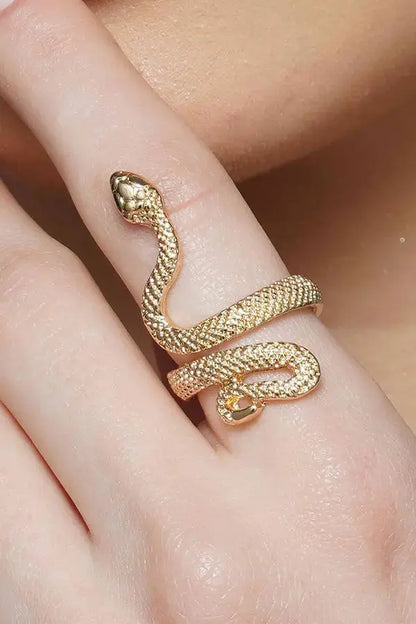 Textured Metal Snake Design Ring